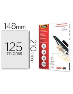 BOLSA DE PLASTIFICAR FELLOWES BRILLO DIN A5 125 MICRAS PACK 100 UNIDADES