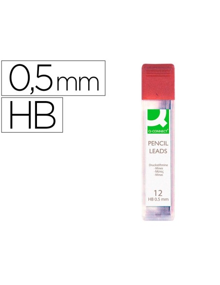 MINAS Q-CONNECT GRAFITO 0,5 MM HB ESTUCHE DE 12 MINAS