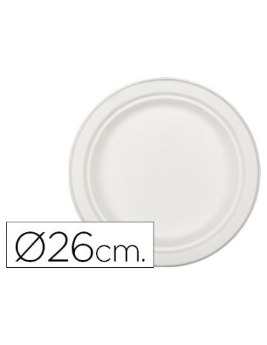 PLATO DE FIBRA NATURAL NUPIK BIODEGRADABLE BLANCO OVALADO 26 CM APTO MICROONDAS PAQUETE DE 50 UNIDADES