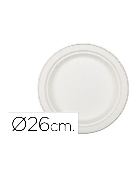 PLATO DE FIBRA NATURAL NUPIK BIODEGRADABLE BLANCO OVALADO 26 CM APTO MICROONDAS PAQUETE DE 50 UNIDADES