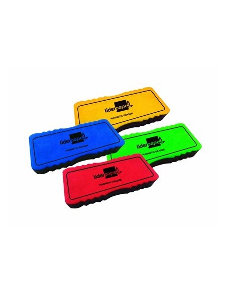 BORRADOR LIDERPAPEL PIZARRA BLANCA MAGNETICO COLORES SURTIDOS 130X60 MM