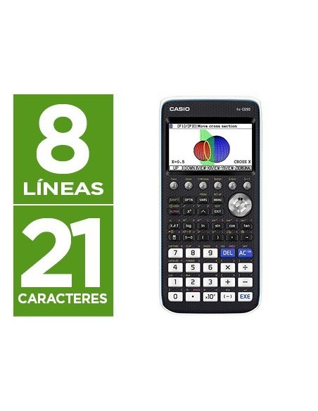 CALCULADORA CASIO FX-CG50 CIENTIFICA GRAFICA 8 LINEAS 21 CARACTERES PANTALLA COLOR 3D MEMORIA 16 MB CONEXION USB