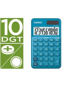 CALCULADORA CASIO SL-310UC-BU BOLSILLO 10 DIGITOS TAX +/- TECLA DOBLE CERO COLOR AZUL