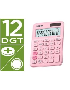 CALCULADORA CASIO MS-20UC-PK SOBREMESA 12 DIGITOS TAX +/- COLOR ROSA