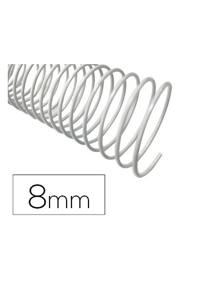 ESPIRAL METALICO Q-CONNECT BLANCO 64 5:1 8 MM 1MM CAJA DE 200 UNIDADES