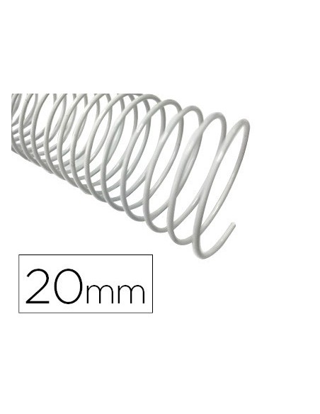 ESPIRAL METALICO Q-CONNECT BLANCO 64 5:1 20MM 1,2MM CAJA DE 100 UNIDADES