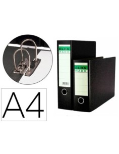 ARCHIVADOR DE PALANCA ELBA CARTON COMPACTO CON RADO DIN A4 LOMO DE 80 MM NEGRO