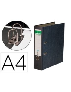 ARCHIVADOR DE PALANCA ELBA CARTON FORRADO JASPEADO CON RADO DIN A4 LOMO DE 80 MM NEGRO
