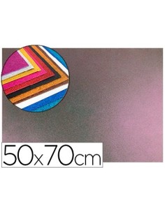 GOMA EVA CON PURPURINA LIDERPAPEL 50X70CM 60G/M2 ESPESOR 2 MM BICOLOR ROSA VERDE