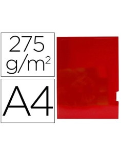 SUBCARPETA CARTULINA GIO PLASTIFICADA PRESENTACION 2 SOLAPAS DIN A4 ROJO 275G/M2