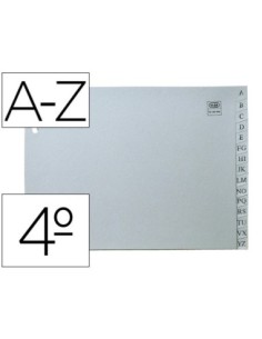 SEPARADOR ALFABETICO ELBA PLASTICO 120 MC CUARTO APAISADO 2 TALADROS A-Z GRIS
