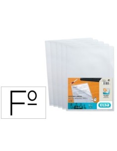 CARPETA DOSSIER UÑERO ELBA STANDARD FOLIO PLASTICO 140 MC CRISTAL CAJA DE 100 UNIDADES