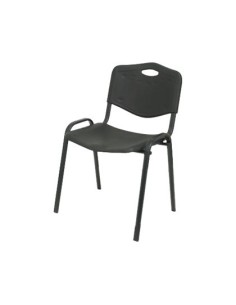 SILLA APILABLE PYC ESTRUCTURA METAL ASIENTO RESPALDO PVC ERGONOMICA 810X480MMX420 MM COLOR NEGRO