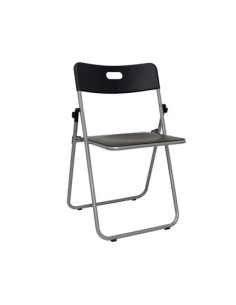 SILLA PYC CONFERENCIA PLEGABLE ESTRUCTURA METAL GRISASIENTO Y RESPALDO POLIPROPILENO 780X440X500MM NEGRA