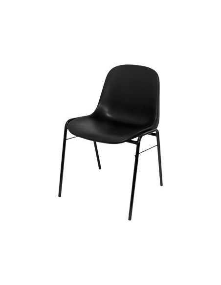 SILLA APILABLE PYC ESTRUCTURA METAL ASIENTO Y RESPALDO PVC ERGONOMICA 770X450X420 MM NEGRA
