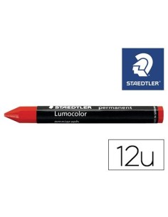 CERA STAEDTLER PARA MARCAR ROJO LUMOCOLOR PERMANENTE OMNIGRAPH 236 CAJA DE 12 UNIDADES