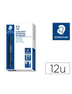 CERA STAEDTLER PARA MARCAR NEGRO LUMOCOLOR PERMANENTE OMNIGRAPH 236 CAJA DE 12 UNIDADES