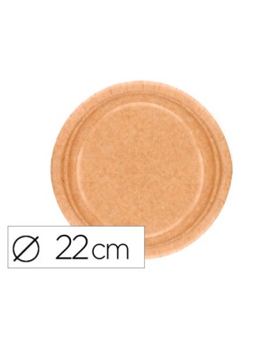 PLATO PAPEL RECICLABLE BLANCO 22 CM PAQUETE 100 UNIDADES