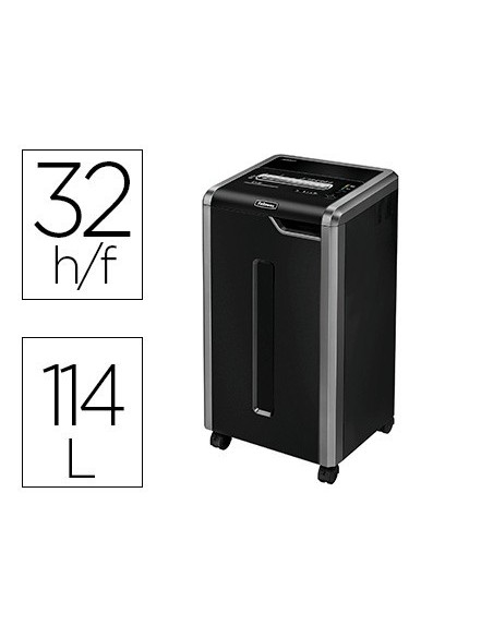 DESTRUCTORA DE DOCUMENTOS FELLOWES 425CI CAPACIDAD DE CORTE 32H SEGURIDAD P4 CLIPS GRAPAS TARJETAS Y CD 114L