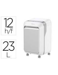 DESTRUCTORA DE DOCUMENTOS FELLOWES LX211 CAPACIDAD DE 15 HOJAS SEGURIDAD P5 BLANCA PAPELERA 23 L GRAPAS