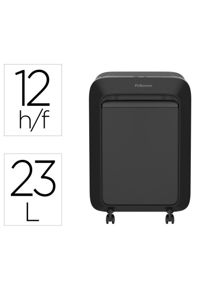 DESTRUCTORA DE DOCUMENTOS FELLOWES LX211 CAPACIDAD DE 15 HOJAS SEGURIDAD P5 NEGRA PAPELERA 23 L GRAPAS