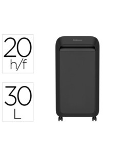DESTRUCTORA DE DOCUMENTOS FELLOWES LX221 CAPACIDAD DE CORTE 20H SEGURIDAD P5 CLIPS GRAPAS Y TARJETAS 30L NEGRA