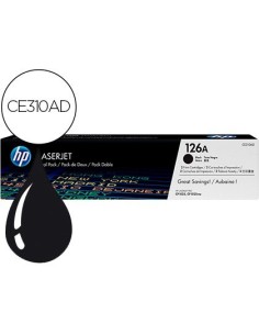 TONER HP LASERJET PRO 126A CP1025 CP1025NW NEGRO PACK DE 2 UNIDADES 1600 PAGINAS