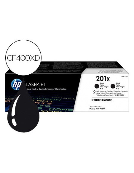 TONER HP LASERJET 201X M252 MFP M277 NEGRO PACK DE 2 UNIDADES 2800 PAGINAS