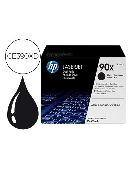 TONER HP LASERJET 90X ENTERPRISE M4555MFP NEGRO PACK DE 2 UNIDADES 24000 PAGINAS