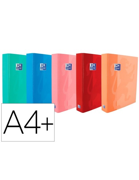 CARPETA DE ANILLAS OXFORD SCHOOL DIN A4+ TAPA EXTRADURA 4 ANILLAS 40 MM COLORES TENDENCIAS SURTIDOS SURTIDOS