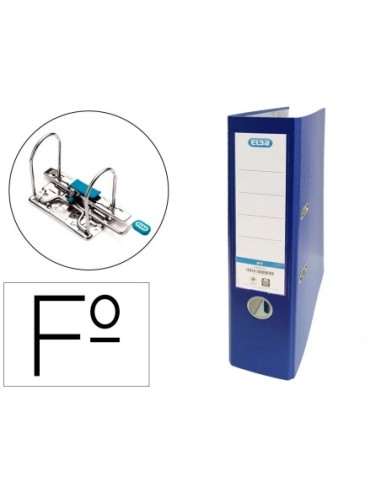 ARCHIVADOR DE PALANCA ELBA CARTON FORRADO PVC CON RADO TOP FOLIO LOMO 80 MM AZUL
