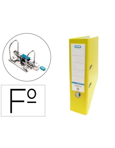 ARCHIVADOR DE PALANCA ELBA CARTON FORRADO PVC CON RADO TOP FOLIO LOMO 80 MM AMARILLO