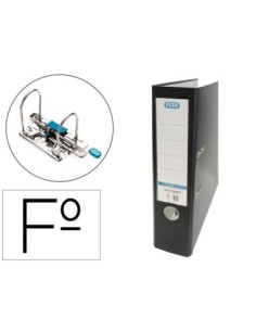 ARCHIVADOR DE PALANCA ELBA CARTON FORRADO PVC CON RADO TOP FOLIO LOMO 80 MM NEGRO