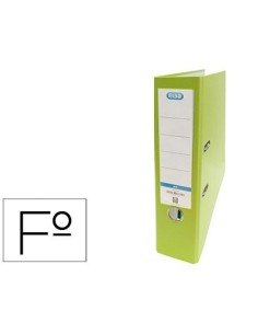 ARCHIVADOR DE PALANCA ELBA CARTON FORRADO PVC CON RADO TOP FOLIO LOMO 80 MM VERDE LIMA