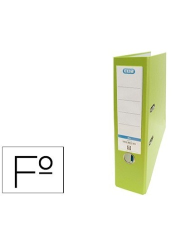 ARCHIVADOR DE PALANCA ELBA CARTON FORRADO PVC CON RADO TOP FOLIO LOMO 80 MM VERDE LIMA