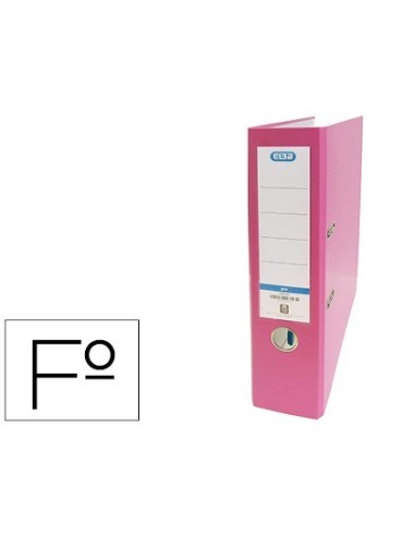 ARCHIVADOR DE PALANCA ELBA CARTON FORRADO PVC CON RADO TOP FOLIO LOMO 80 MM ROSA