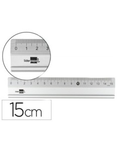 REGLA LIDERPAPEL METALICA ALUMINIO 15 CM