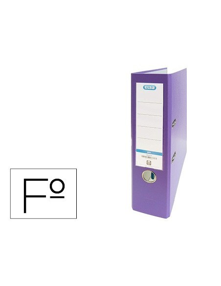 ARCHIVADOR DE PALANCA ELBA CARTON FORRADO PVC CON RADO TOP FOLIO LOMO 80 MM VIOLETA