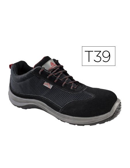 ZAPATOS DE SEGURIDAD DELTAPLUS ASTI PIEL DE SERRAJE AFELPADO SUELA DE COMPOSITE NEGRO TALLA 39