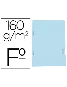 SUBCARPETA LIDERPAPEL FOLIO AZUL TRES UÑEROS PLASTIFICADA 160G/M2
