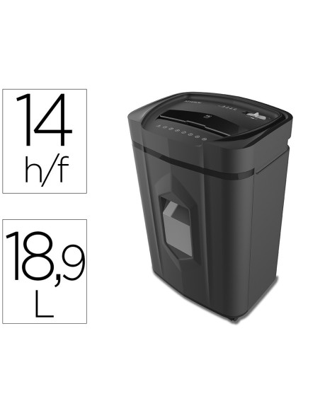 DESTRUCTORA DE DOCUMENTOS Q-CONNECT KF17109 SEGURIDAD P4CAPACIDAD DE CORTE 14 HOJAS CLIPS GRAPAS TARJETAS Y CD