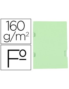 SUBCARPETA LIDERPAPEL FOLIO VERDE TRES UÑEROS PLASTIFICADA160G/M2