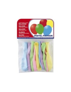 GLOBO 100% LATEX BIODEGRADABLE PASTEL CLARO BOLSA DE 10 UNIDADES COLORES SURTIDOS