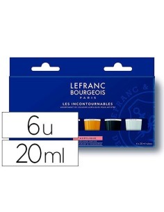 PINTURA ACRILICA L&B FINE SET LOS IMPRESCINDIBLES CAJA DE 6 COLORES SURTIDOS TUBO DE 20 ML