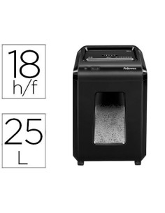 DESTRUCTORA DE DOCUMENTOS FELLOWES 92CS CAPACIDAD 18 HOJAS SEGURIDAD P4 PAPELERA 25 L DESTRUYE GRAPAS CLIPS CD
