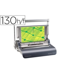 ENCUADERNADORA PARA ESPIRAL WIRE FELLOWES QUASAR DOBLE ESPIRAL PERFORA 15 HOJAS TAMAÑO A4 ENCUADERNA HASTA
