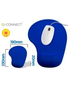 ALFOMBRILLA PARA RATON Q-CONNECT REPOSAMUÑECAS DE GEL COLOR AZUL 190X230X20 MM