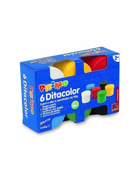 PINTURA DE DEDOS PRIMO 50 G CAJA DE 6 UNIDADES COLORES SURTIDOS