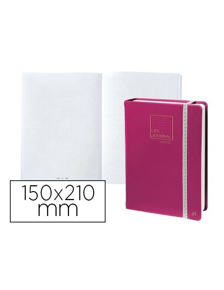 LIBRETA QUO VADIS LIFE JOURNAL INFINITE DOTS PUNTOS 15X21 CM 224 HOJAS TAPA SIMILPIEL CIRUELA