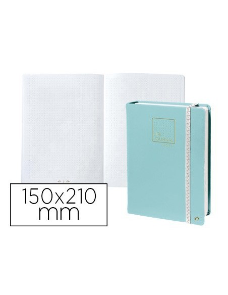 LIBRETA QUO VADIS LIFE JOURNAL INFINITE DOTS PUNTOS 15X21 CM 224 HOJAS TAPA SIMILPIEL VERDE